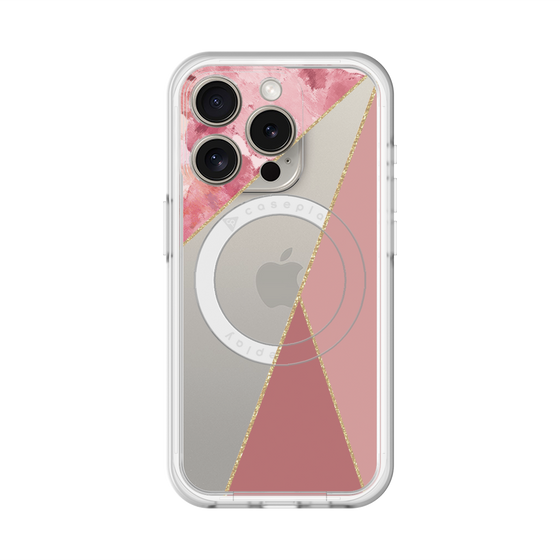 スリムプロテクションプレミアムケース with MagSafe［ マーブルトライアングルパレット - Pink ］