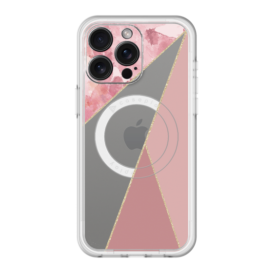 スリムプロテクションプレミアムケース with MagSafe［ マーブルトライアングルパレット - Pink ］