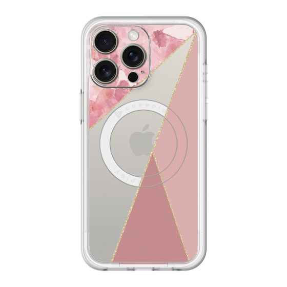 スリムプロテクションプレミアムケース with MagSafe［ マーブルトライアングルパレット - Pink ］