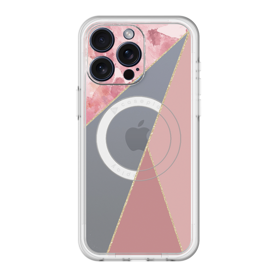 スリムプロテクションプレミアムケース with MagSafe［ マーブルトライアングルパレット - Pink ］