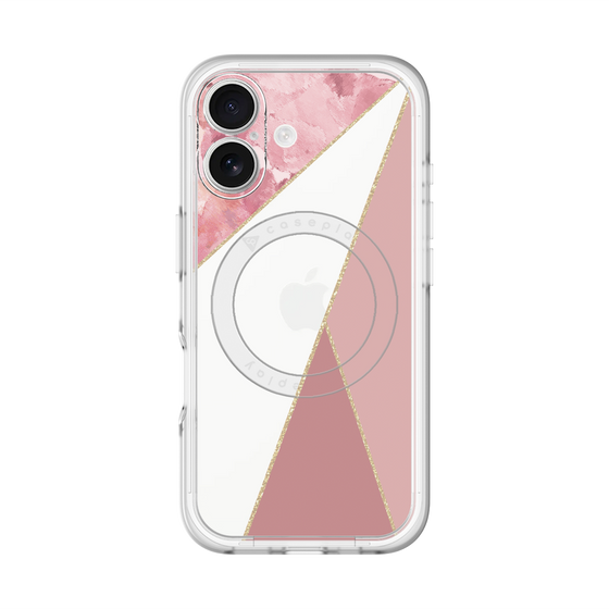 スリムプロテクションプレミアムケース with MagSafe［ マーブルトライアングルパレット - Pink ］