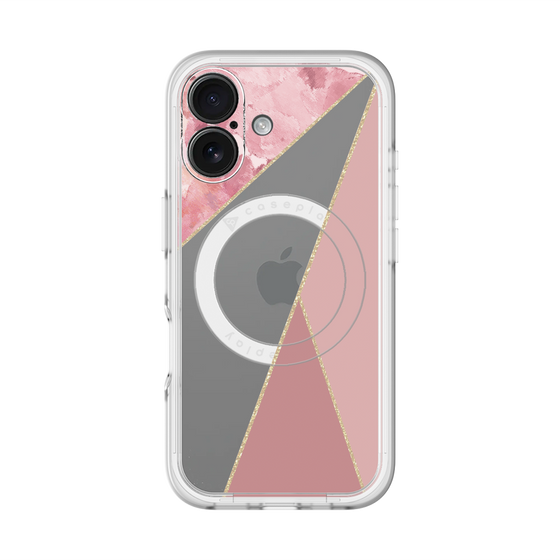スリムプロテクションプレミアムケース with MagSafe［ マーブルトライアングルパレット - Pink ］