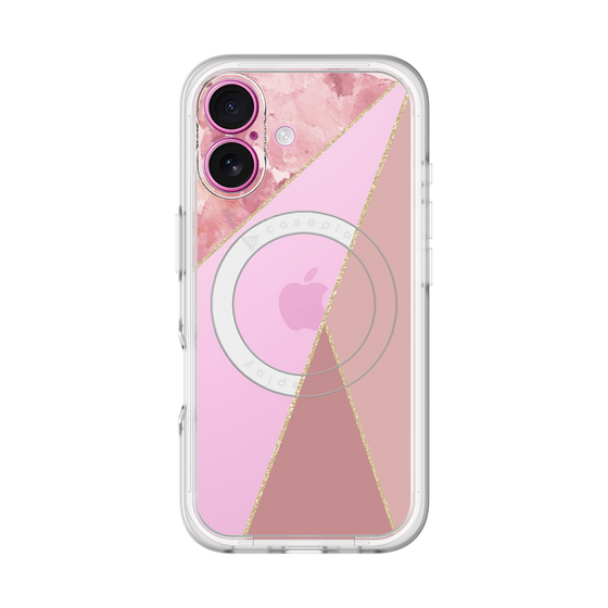 スリムプロテクションプレミアムケース with MagSafe［ マーブルトライアングルパレット - Pink ］