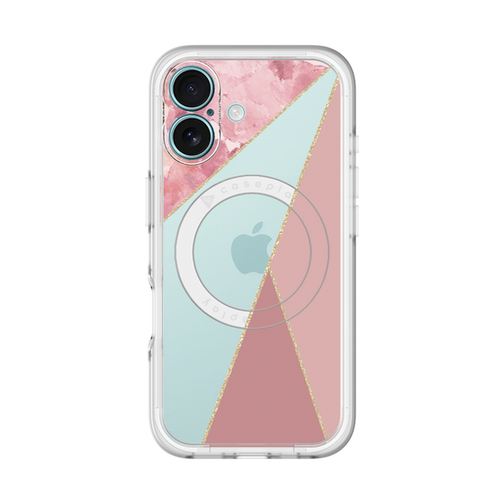 スリムプロテクションプレミアムケース with MagSafe［ マーブルトライアングルパレット - Pink ］
