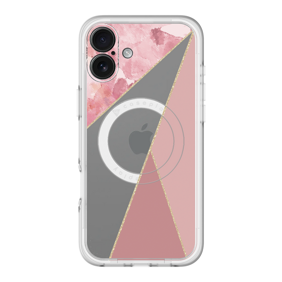 スリムプロテクションプレミアムケース with MagSafe［ マーブルトライアングルパレット - Pink ］