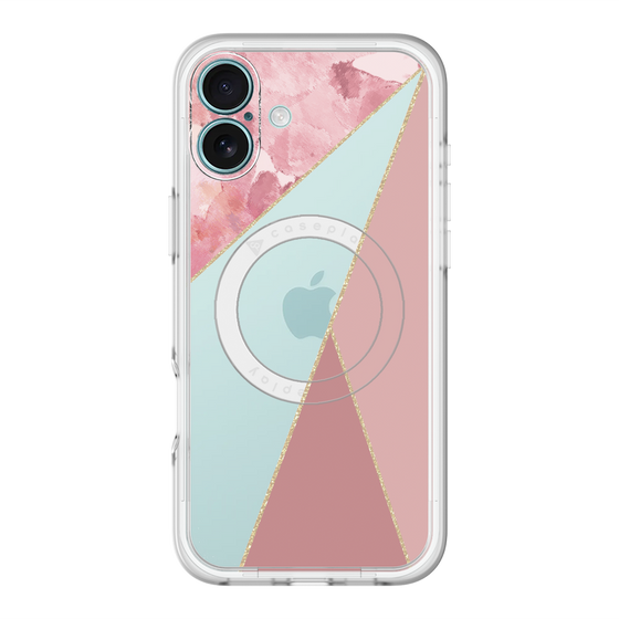 スリムプロテクションプレミアムケース with MagSafe［ マーブルトライアングルパレット - Pink ］