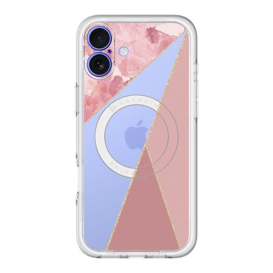 スリムプロテクションプレミアムケース with MagSafe［ マーブルトライアングルパレット - Pink ］