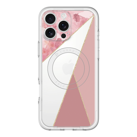 スリムプロテクションプレミアムケース with MagSafe［ マーブルトライアングルパレット - Pink ］