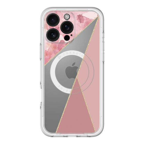 スリムプロテクションプレミアムケース with MagSafe［ マーブルトライアングルパレット - Pink ］