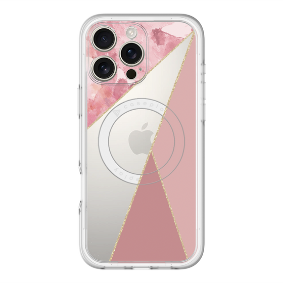スリムプロテクションプレミアムケース with MagSafe［ マーブルトライアングルパレット - Pink ］