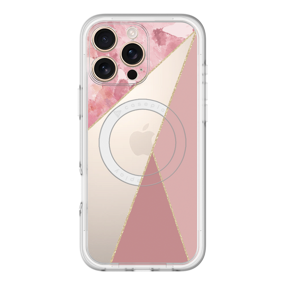 スリムプロテクションプレミアムケース with MagSafe［ マーブルトライアングルパレット - Pink ］