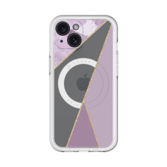 スリムプロテクションプレミアムケース with MagSafe［ マーブルトライアングルパレット - Purple ］
