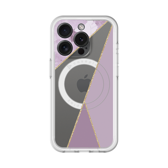 スリムプロテクションプレミアムケース with MagSafe［ マーブルトライアングルパレット - Purple ］