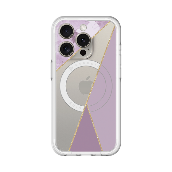 スリムプロテクションプレミアムケース with MagSafe［ マーブルトライアングルパレット - Purple ］