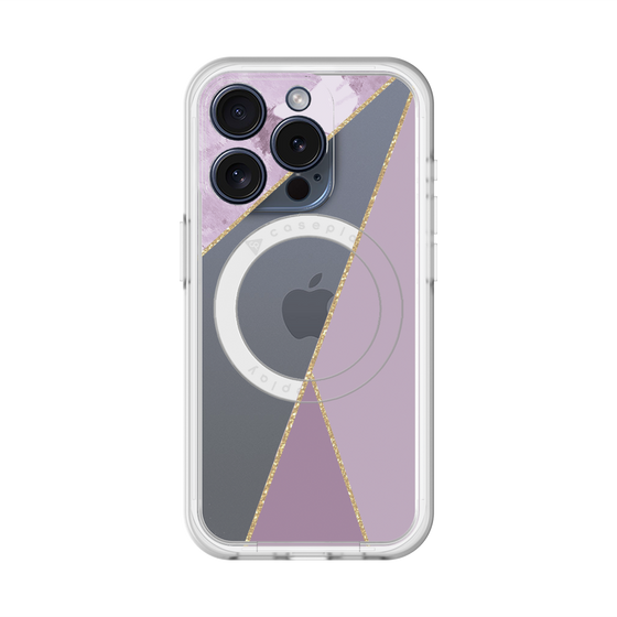 スリムプロテクションプレミアムケース with MagSafe［ マーブルトライアングルパレット - Purple ］