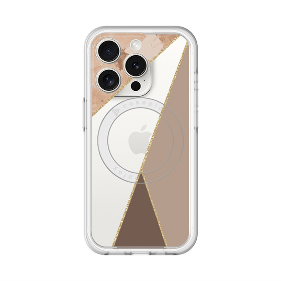 スリムプロテクションプレミアムケース with MagSafe［ マーブルトライアングルパレット - Brown ］