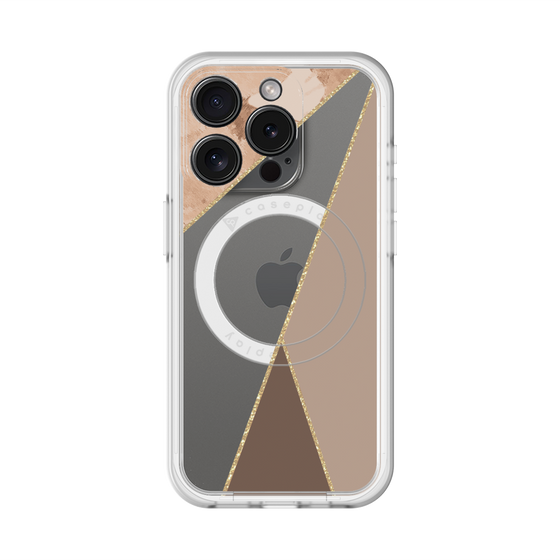スリムプロテクションプレミアムケース with MagSafe［ マーブルトライアングルパレット - Brown ］
