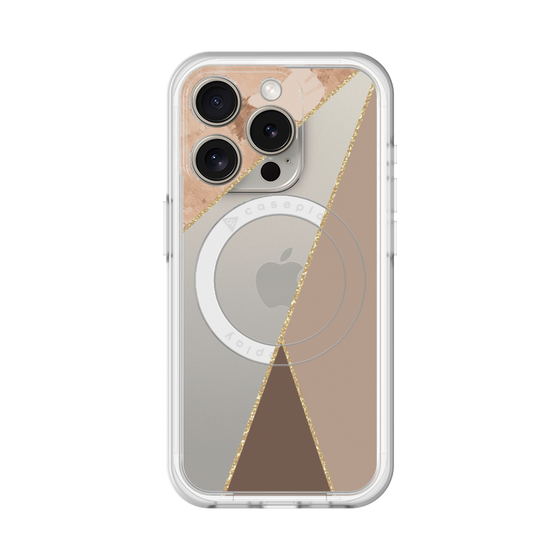 スリムプロテクションプレミアムケース with MagSafe［ マーブルトライアングルパレット - Brown ］