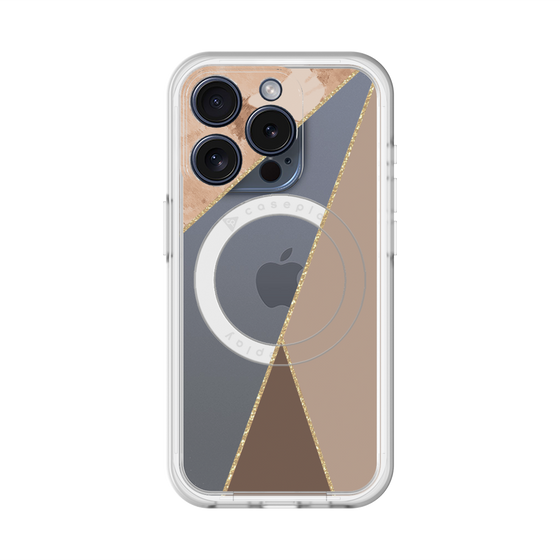スリムプロテクションプレミアムケース with MagSafe［ マーブルトライアングルパレット - Brown ］