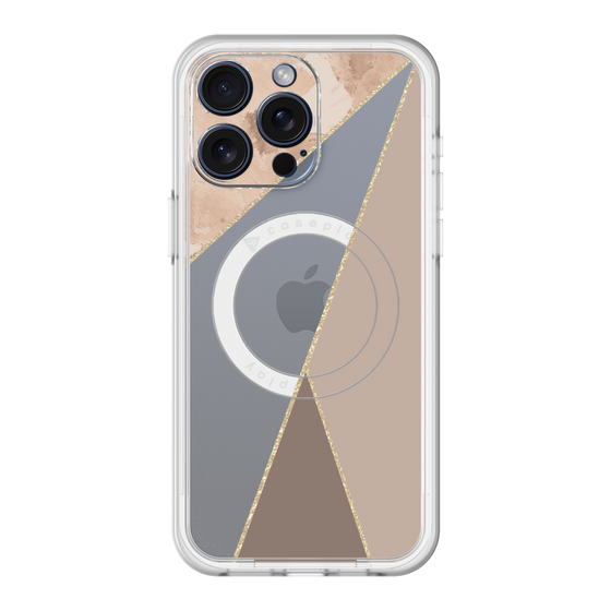 スリムプロテクションプレミアムケース with MagSafe［ マーブルトライアングルパレット - Brown ］