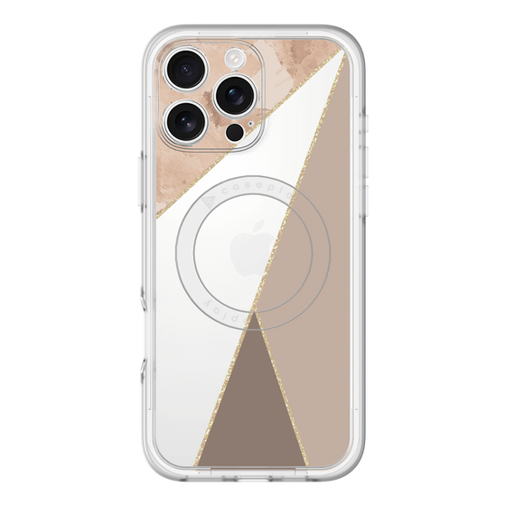 スリムプロテクションプレミアムケース with MagSafe［ マーブルトライアングルパレット - Brown ］