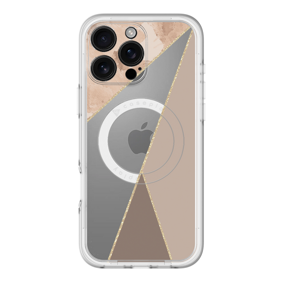スリムプロテクションプレミアムケース with MagSafe［ マーブルトライアングルパレット - Brown ］