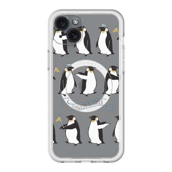 スリムプロテクションプレミアムケース with MagSafe［ キュートペンギンマーチ ］