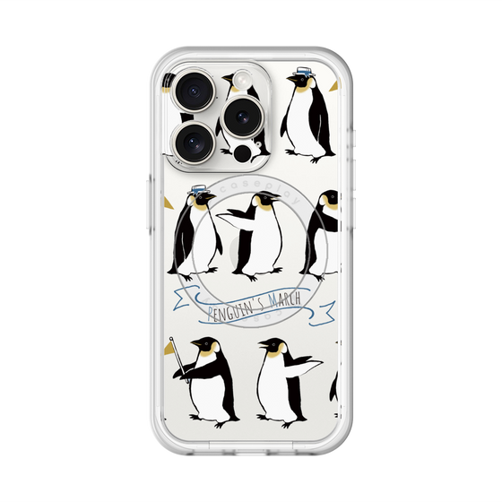 スリムプロテクションプレミアムケース with MagSafe［ キュートペンギンマーチ ］