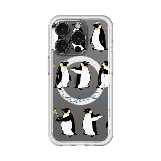 スリムプロテクションプレミアムケース with MagSafe［ キュートペンギンマーチ ］