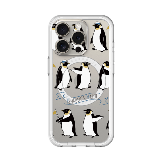 スリムプロテクションプレミアムケース with MagSafe［ キュートペンギンマーチ ］