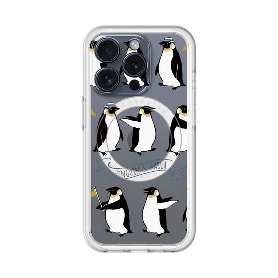 スリムプロテクションプレミアムケース with MagSafe［ キュートペンギンマーチ ］