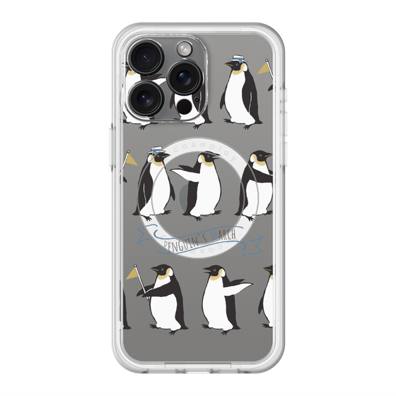 スリムプロテクションプレミアムケース with MagSafe［ キュートペンギンマーチ ］