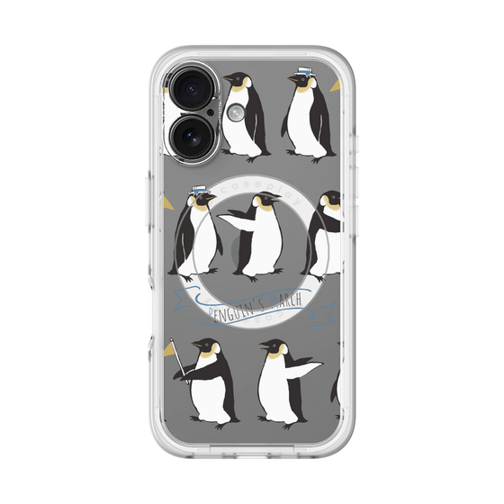 スリムプロテクションプレミアムケース with MagSafe［ キュートペンギンマーチ ］