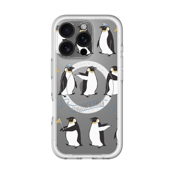 スリムプロテクションプレミアムケース with MagSafe［ キュートペンギンマーチ ］