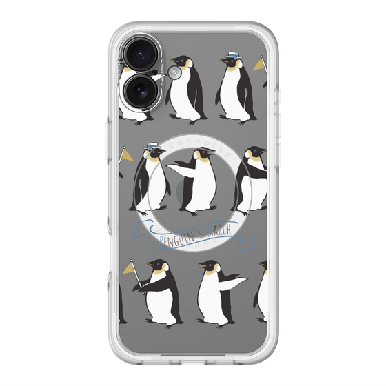 スリムプロテクションプレミアムケース with MagSafe［ キュートペンギンマーチ ］