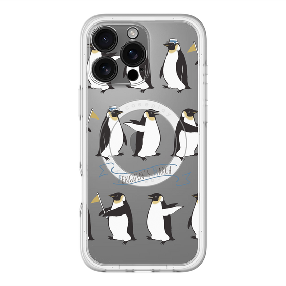スリムプロテクションプレミアムケース with MagSafe［ キュートペンギンマーチ ］
