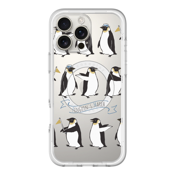 スリムプロテクションプレミアムケース with MagSafe［ キュートペンギンマーチ ］