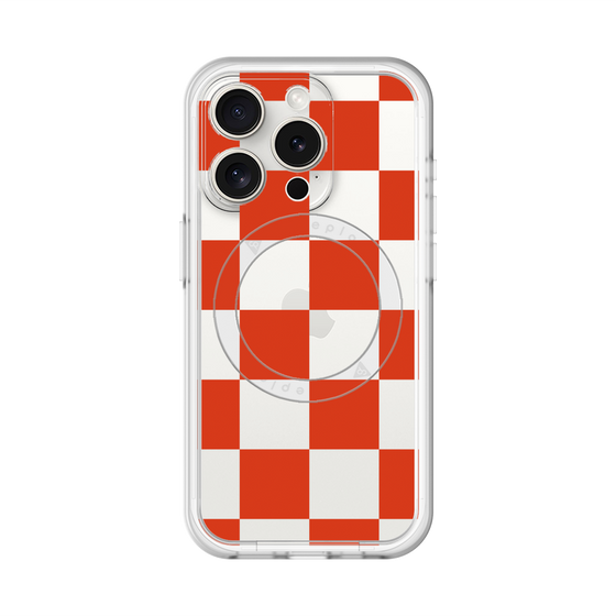 スリムプロテクションプレミアムケース with MagSafe［ 市松模様 - Red ］