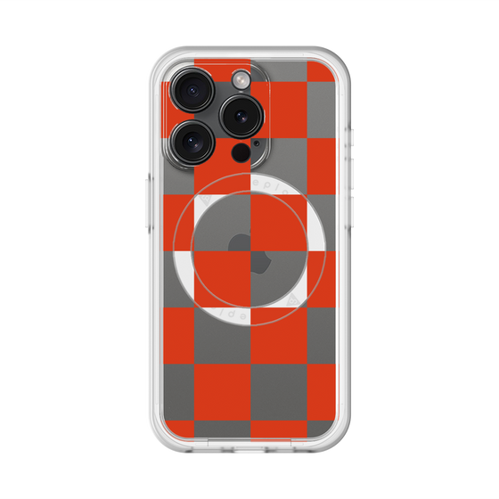 スリムプロテクションプレミアムケース with MagSafe［ 市松模様 - Red ］