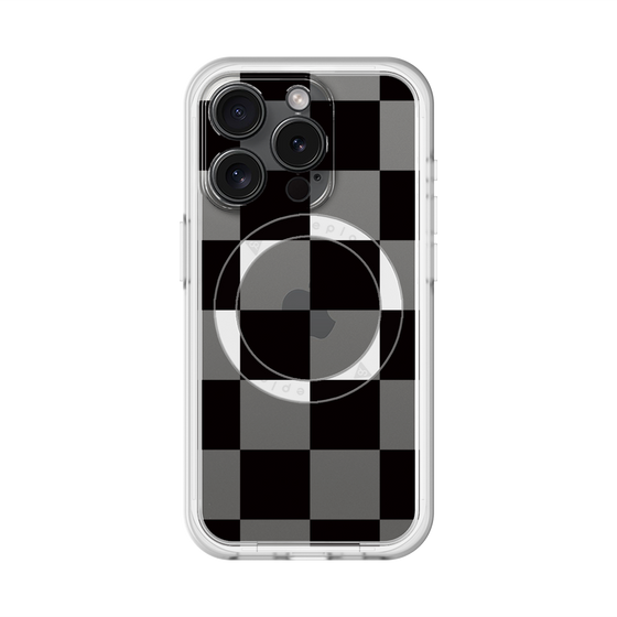 スリムプロテクションプレミアムケース with MagSafe［ 市松模様 - Black ］