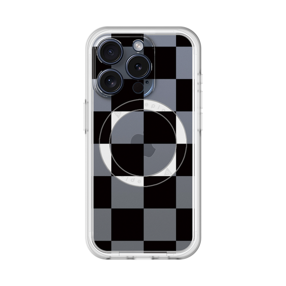 スリムプロテクションプレミアムケース with MagSafe［ 市松模様 - Black ］