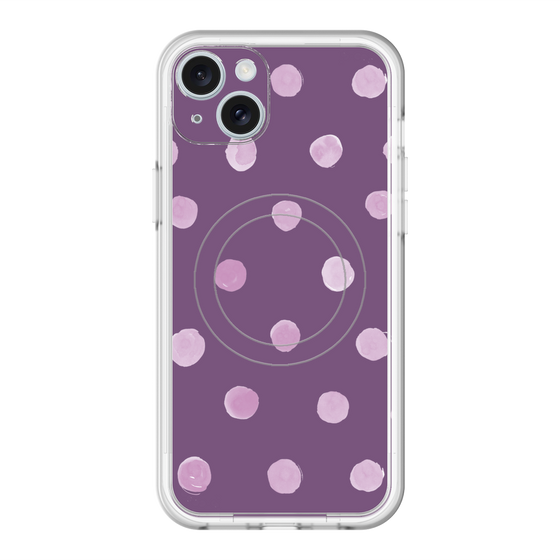 スリムプロテクションプレミアムケース with MagSafe［ 水彩ドット・レトロカラー - Purple ］