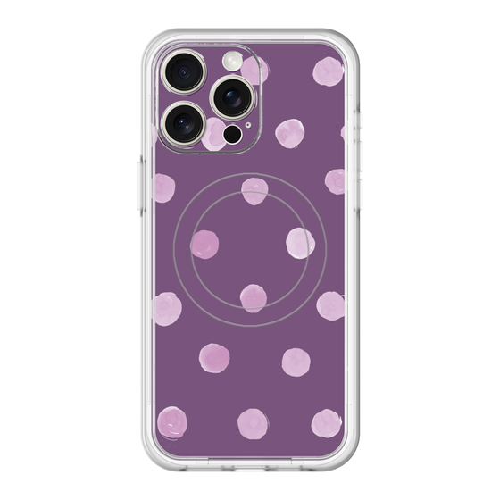 スリムプロテクションプレミアムケース with MagSafe［ 水彩ドット・レトロカラー - Purple ］