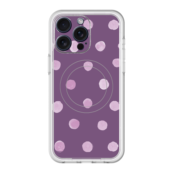 スリムプロテクションプレミアムケース with MagSafe［ 水彩ドット・レトロカラー - Purple ］
