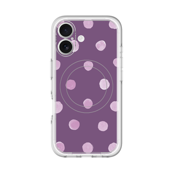 スリムプロテクションプレミアムケース with MagSafe［ 水彩ドット・レトロカラー - Purple ］