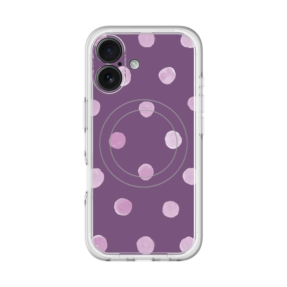 スリムプロテクションプレミアムケース with MagSafe［ 水彩ドット・レトロカラー - Purple ］