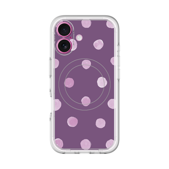 スリムプロテクションプレミアムケース with MagSafe［ 水彩ドット・レトロカラー - Purple ］