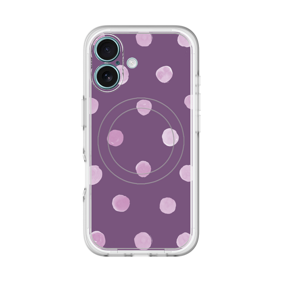 スリムプロテクションプレミアムケース with MagSafe［ 水彩ドット・レトロカラー - Purple ］