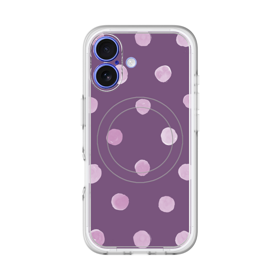 スリムプロテクションプレミアムケース with MagSafe［ 水彩ドット・レトロカラー - Purple ］