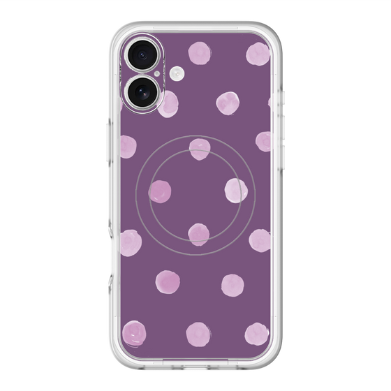 スリムプロテクションプレミアムケース with MagSafe［ 水彩ドット・レトロカラー - Purple ］